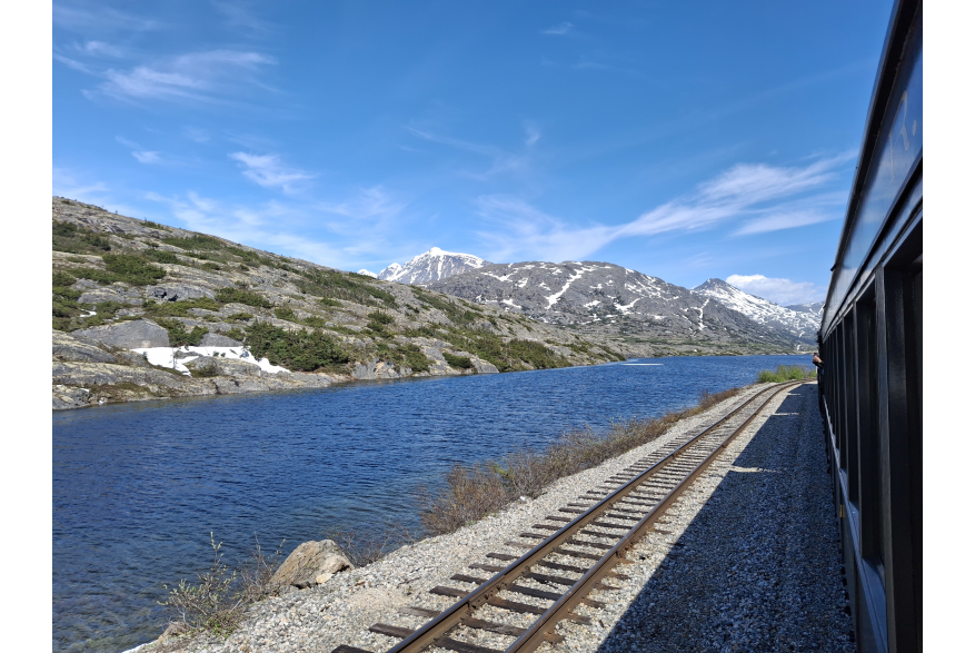 The historic WPYR train at the White Pass Summit.