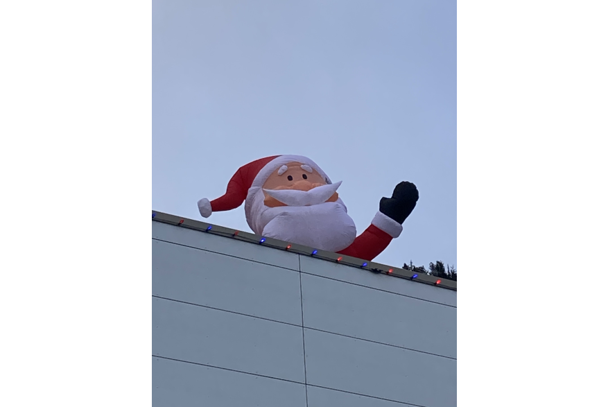 Santa is on the roof!