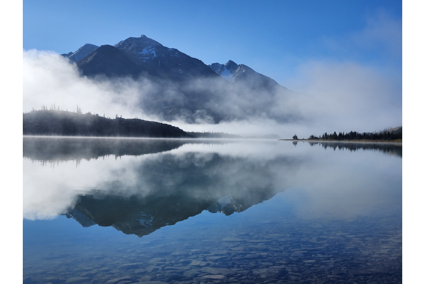 Reflections on Banard lake at Fraser