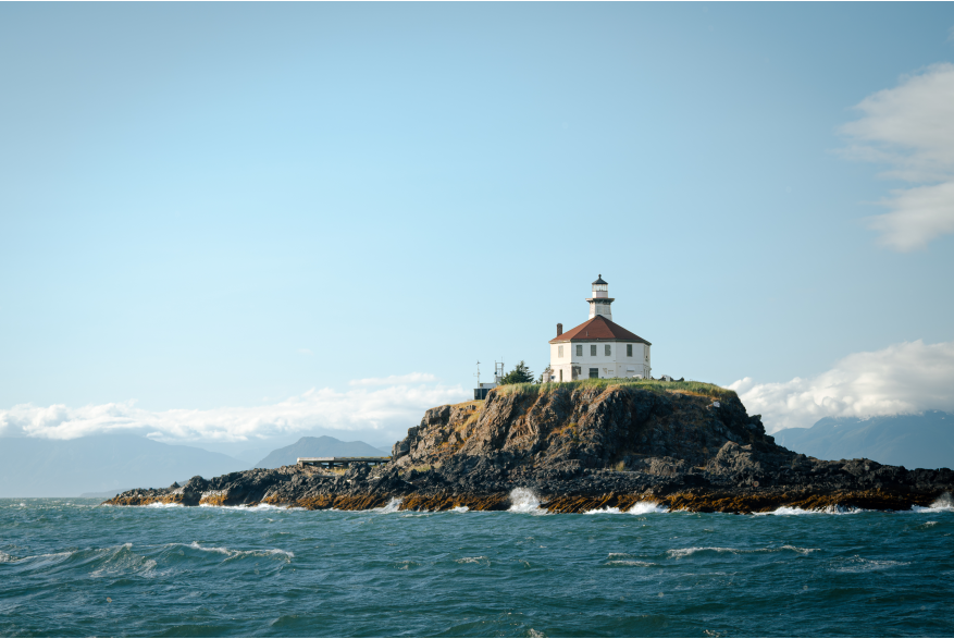 Eldred Rock Lighthouse seen aboard the Fjordland en route from Juneau to Skagway.