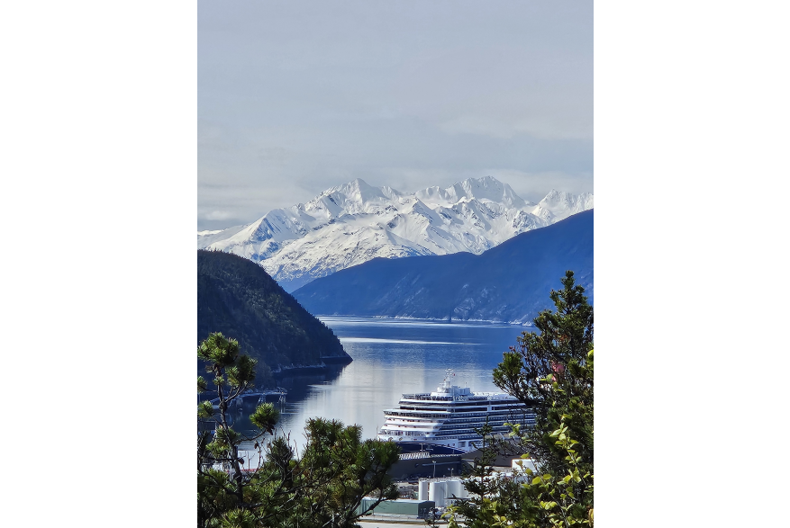 Our Cruise ship docked at Ore dock Skagway