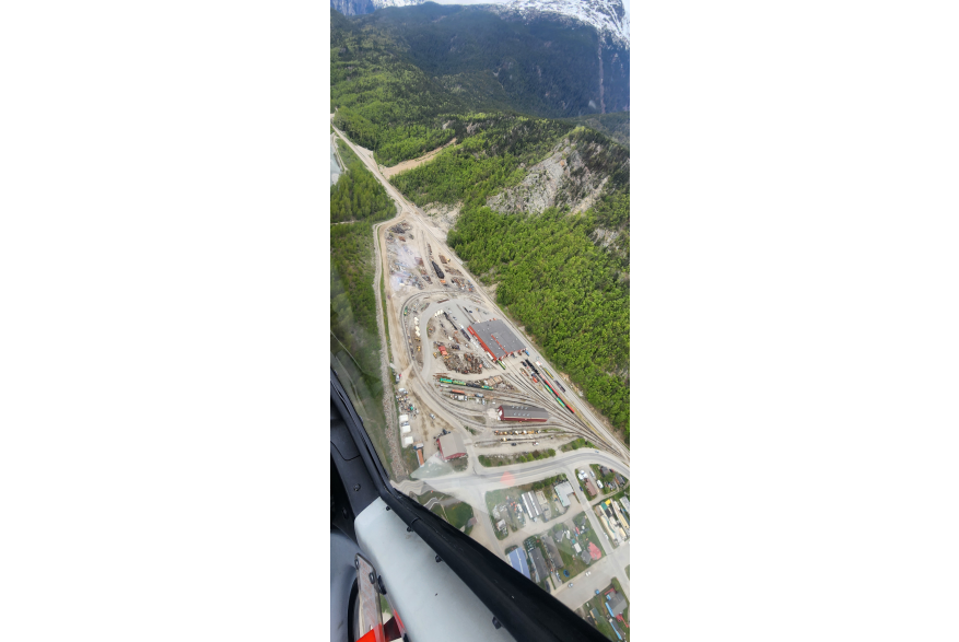 White pass train yard from the helicopter