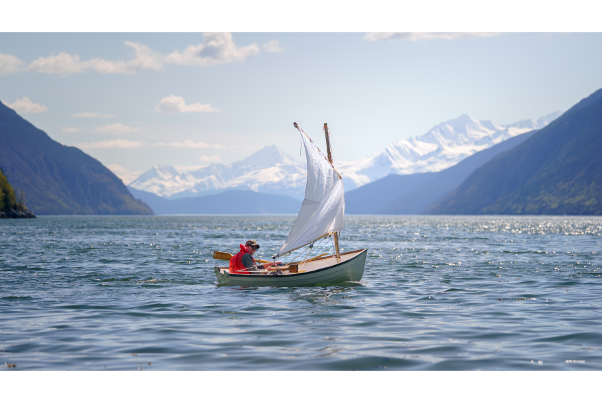Calm winds are ideal for this little sail boat to head out to Nahku Bay. Easily accessible off of Dyea Rd just outside of Skagway.