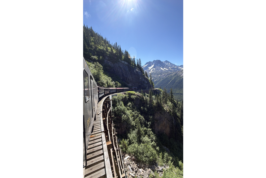 Mountain with train