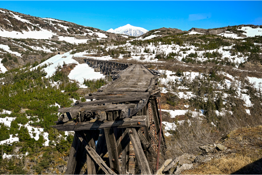 Abandoned trestle on the White Pass Railroad