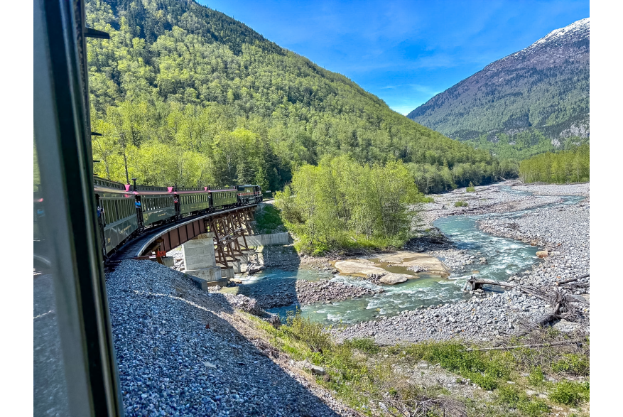 White Pass Railroad on a cloudless day