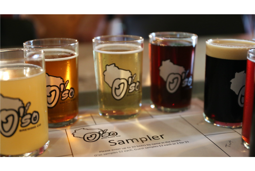 The sampler platter at O'so Brewing Company