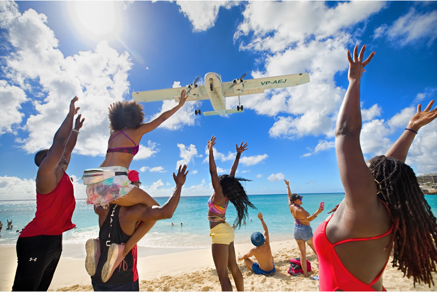 Friends Watching Plane Landing