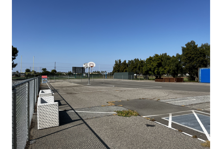 Basketball courts on the Golden West College campus