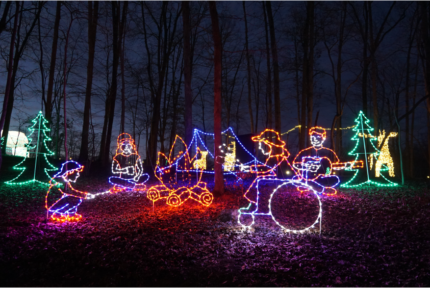 Light Show Camping Scene