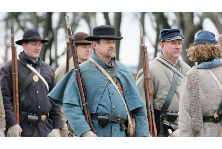 Civil War living history actors at the Anniversary of the Battle of Fort Fisher