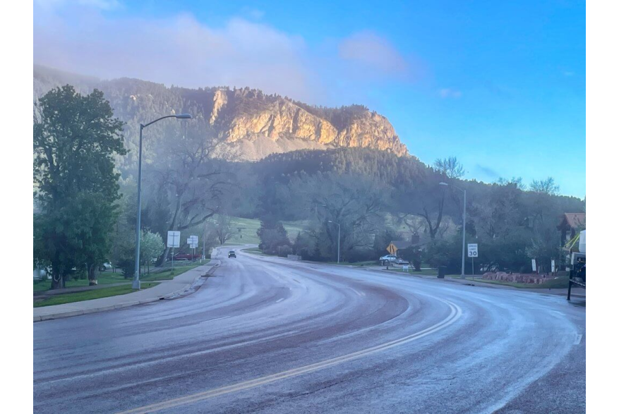 Sundance Mountain Through Fog after rain Crook County