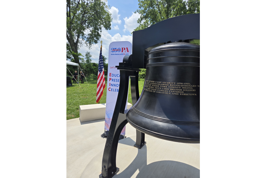 the Bell placed at Camp Security to celebrate America's 250th Birthday