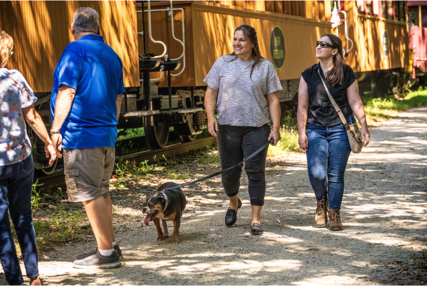 walkers enjoying the Heritage Rail Trail
