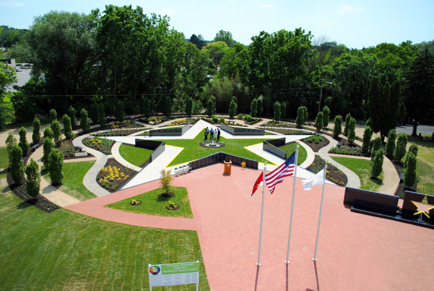 the site of the Veterans Memorial Gold Star Healing and Peace Garden