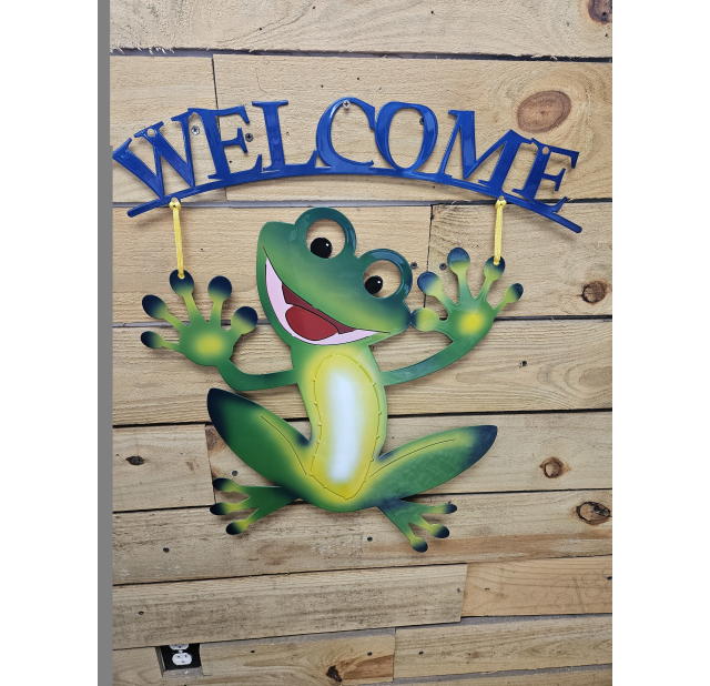 Frog Welcome Sign