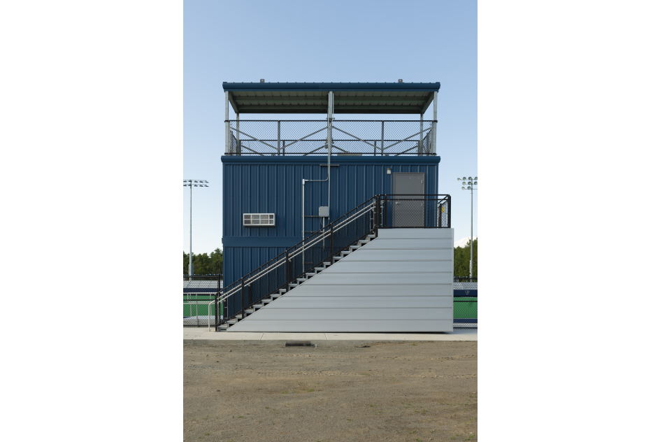 Stacked Pressbox over storage room ,University of Maine in Orono, Maine