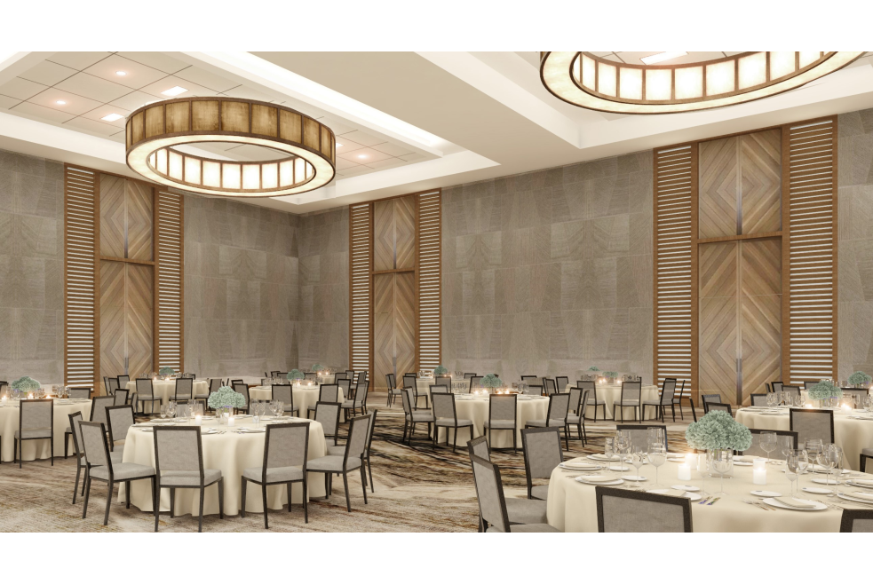 Rendering of Omni Hotel banquet room