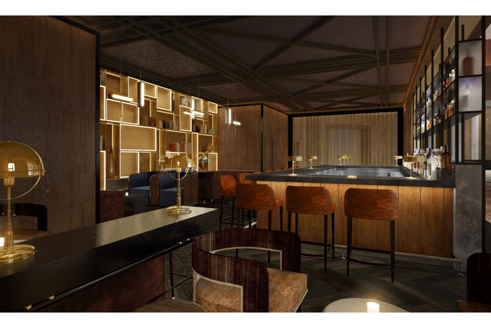 Rendering of Omni Hotel bar & lounge