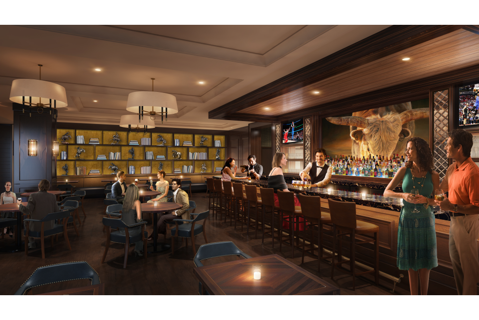 Rendering of Omni Hotel restaurant bar