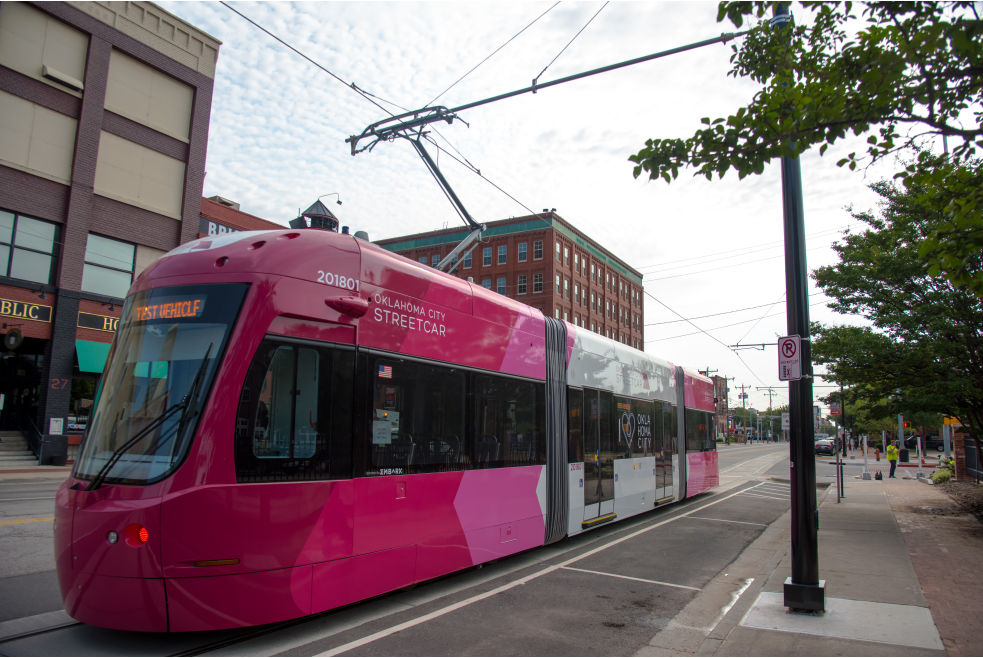 Pink Streetcar in Oklahoma City