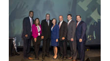 Keynote Speaker Ron Jaworski poses with the Montgomery County Board of Commissioners and members of the Valley Forge Tourism & Convention Board's senior leadership team.