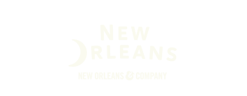 New Orleans Leisure / Corporate CoBrand Logo Stacked- White on Black