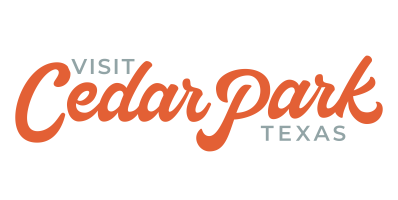 Visit Cedar Park Texas white Logo