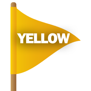 Image of a Yellow Flag indicating Warning Clear Creek in Golden Colorado Unsafe for Children under 18.