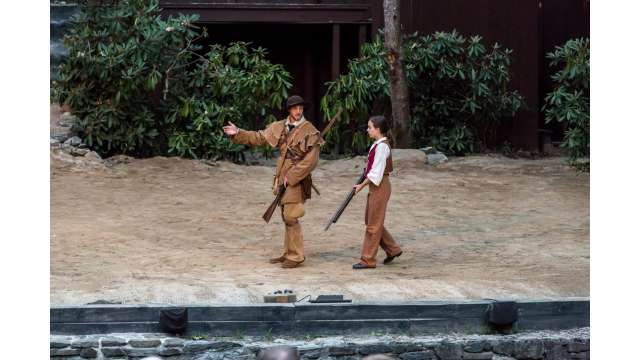 Daniel Boone and boy in "Horn in the West"