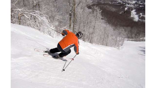 Skiing on Sugar Mountain's Boulder Dash
