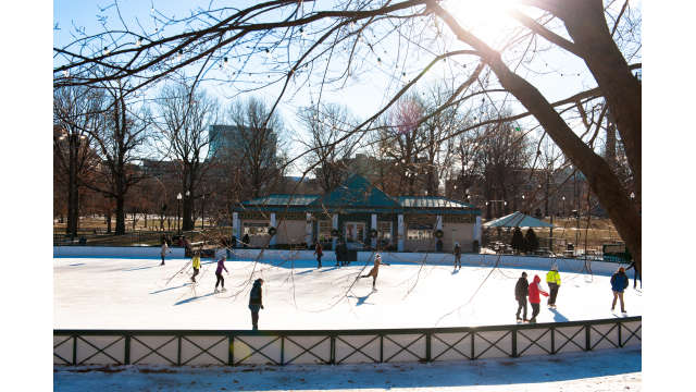 Ice skating on the Frog Pond