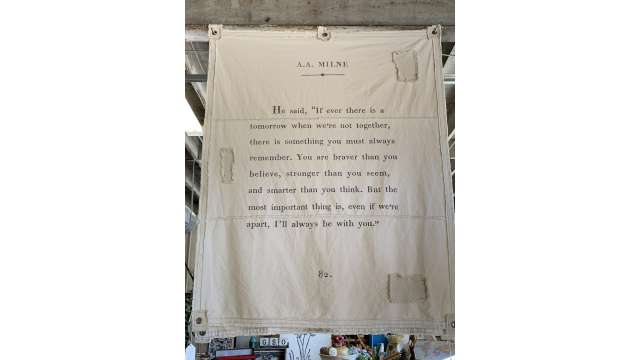 Wall Tarp with Quotes: $165