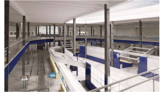 Cruise Terminal 18 interior rendering from entrance