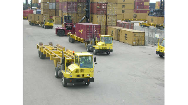 Moving containers dockside