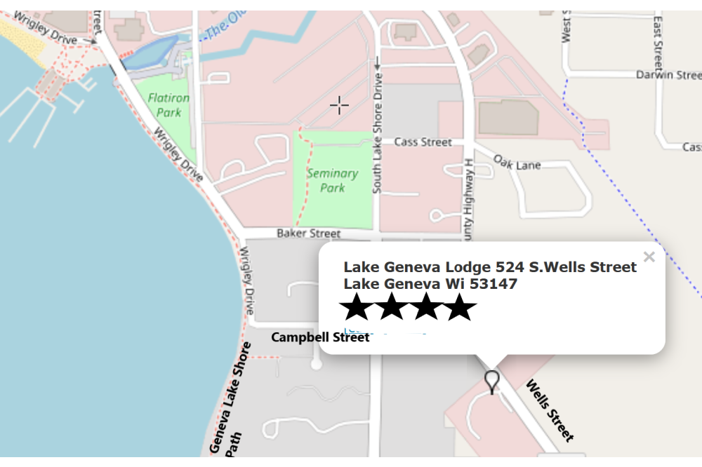 Lake Geneva lodge on Map