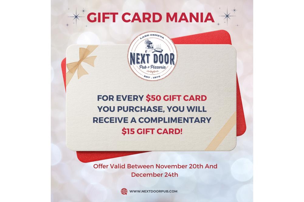 Next Door Pub Gift Card Special 23