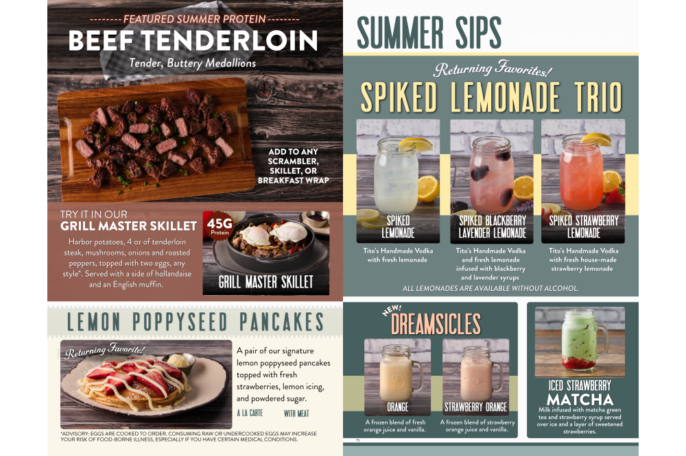 Egg Harbor Cafe Summer Specials
