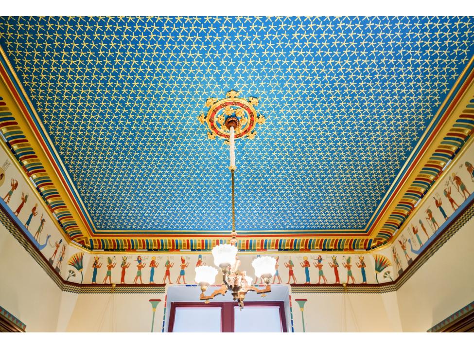 Octagon House music room ceiling