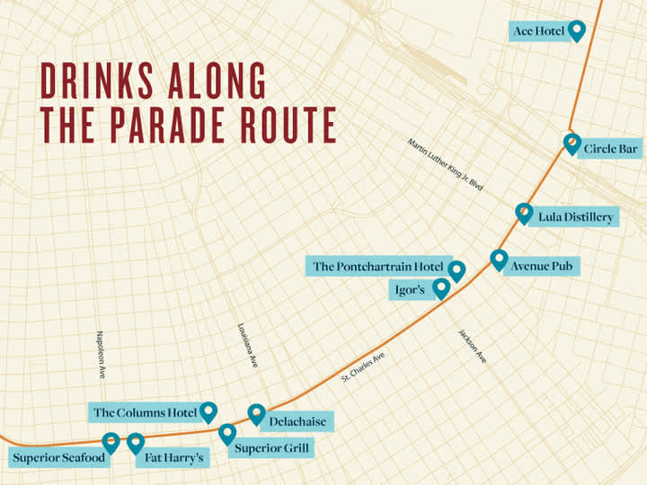 New Orleans Parade Routes Map