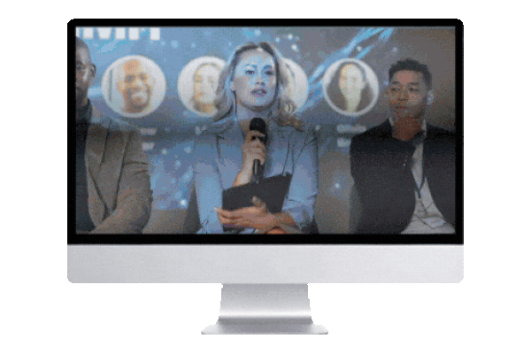 The Destination Experience Cloud overview video playing on a desktop monitor.