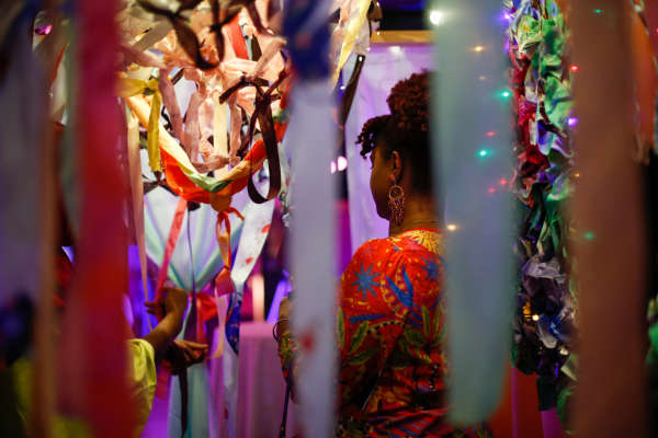 Guests get lost in an imagined utopian world at Krafthouse, an immersive art installation at the Center for Craft in September. (Credit: Center for Craft)