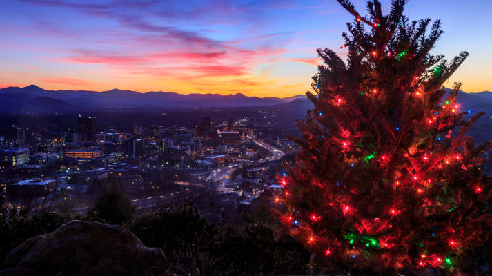 Asheville Skyline at Holidays