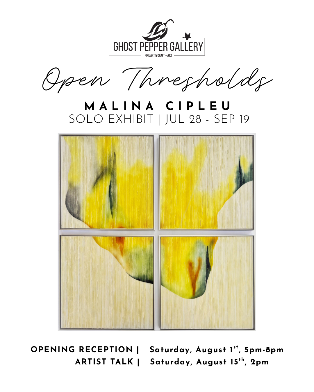 Open Thresholds, a Malina Cipleu Solo Exhibit