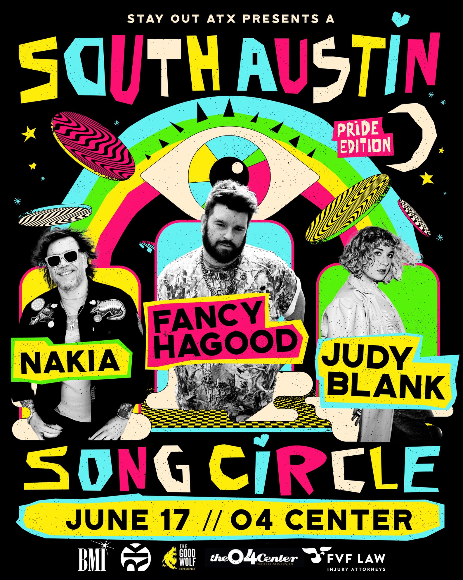 StayOutATX Presents a South Austin Song Circle: Pride Edition with Fancy Hagood, Nakia, and Judy Blank