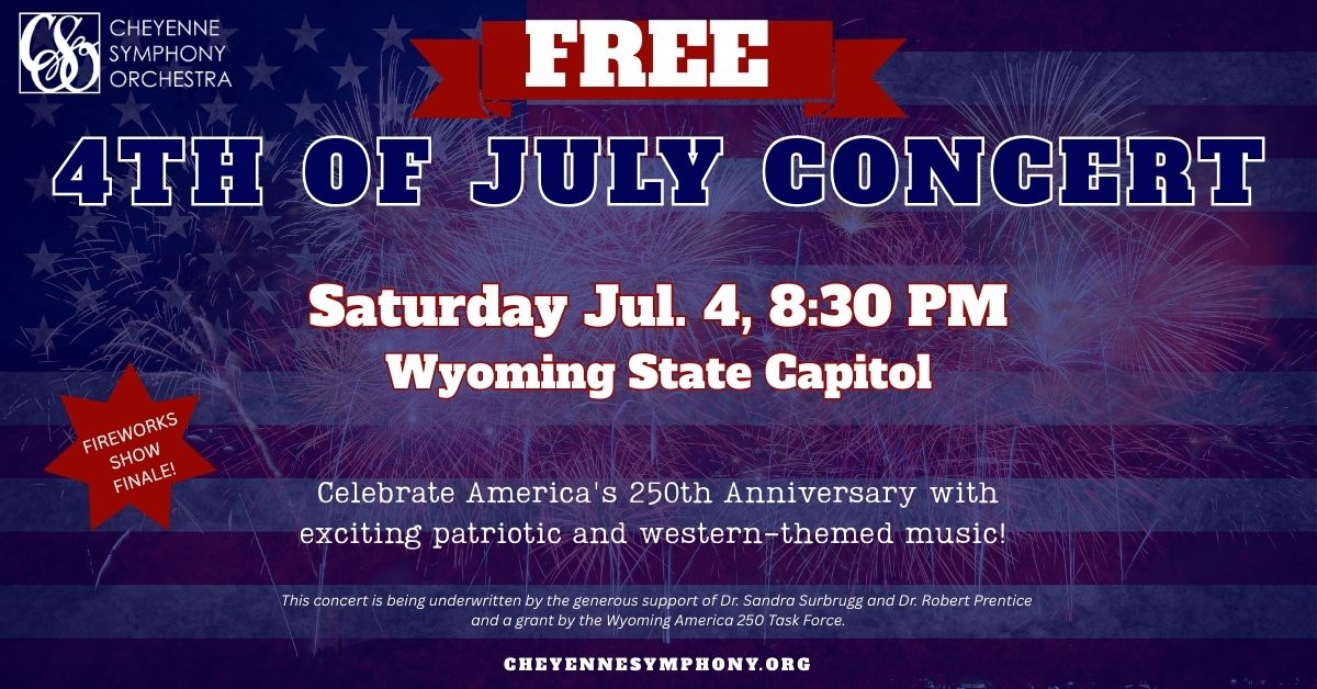 Event image: Cheyenne Symphony Orchestra July 4 Concert at Wyoming State Capitol