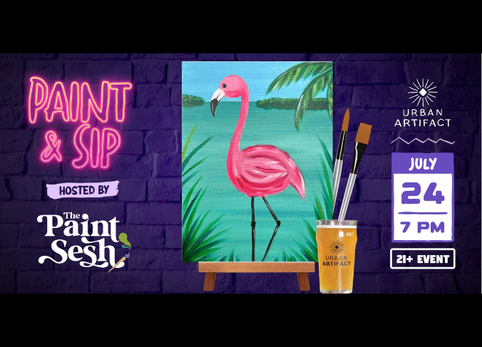 'Flamingo Marsh' Paint and Sip at Urban Artifact