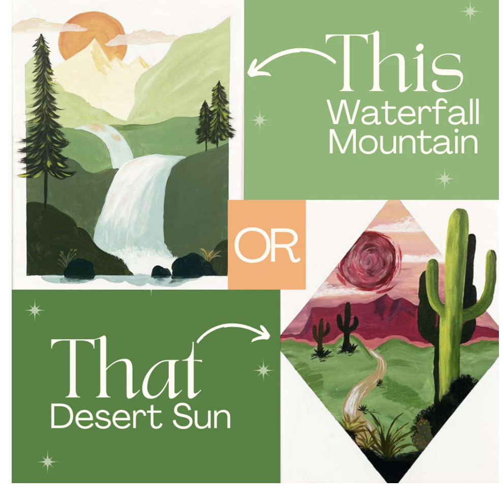 'Waterfall Mountain' OR 'Desert Sun' Painting