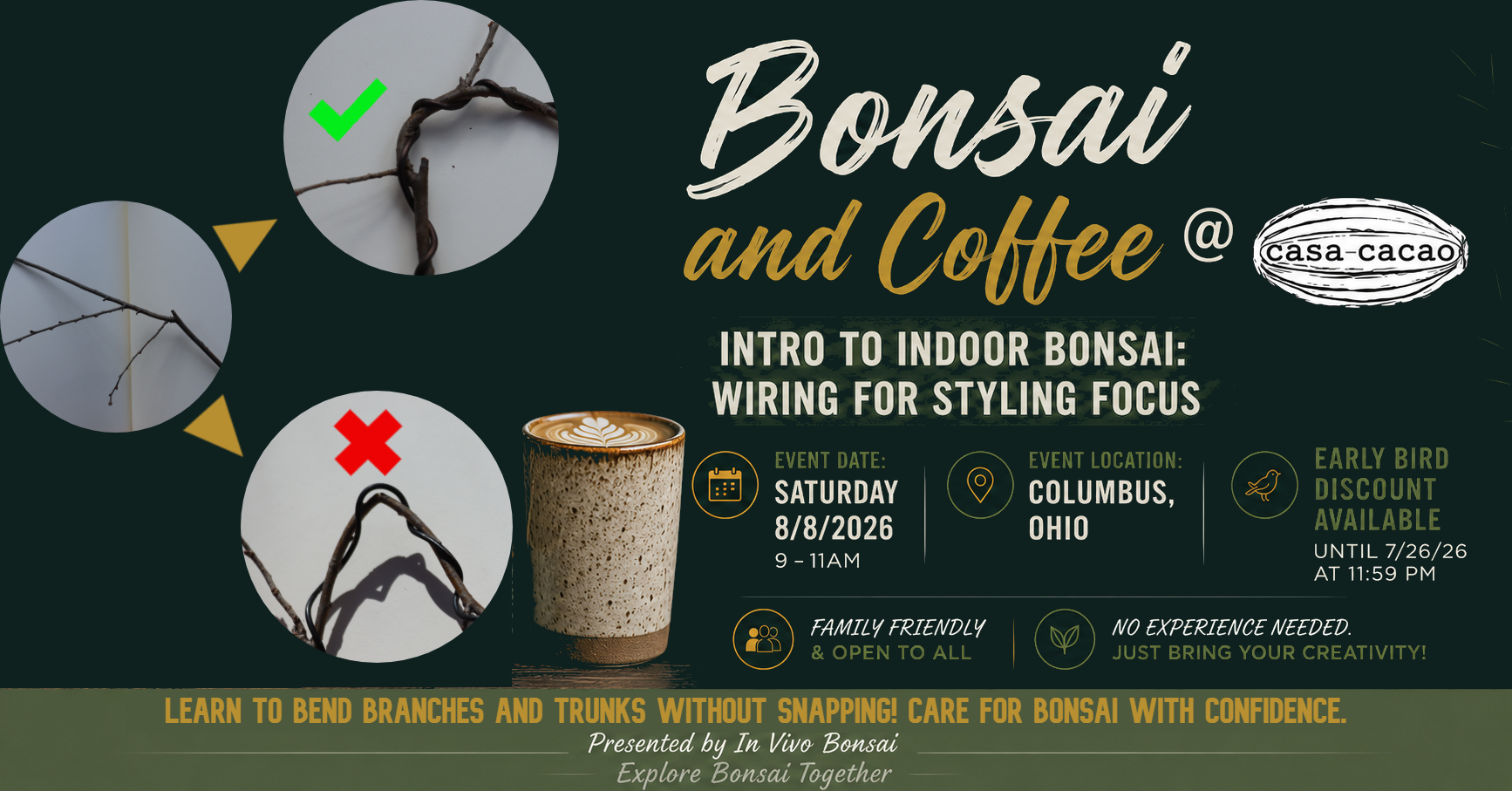 Bonsai and Coffee - Intro to Indoor Bonsai Workshop: Wiring for Styling Focus