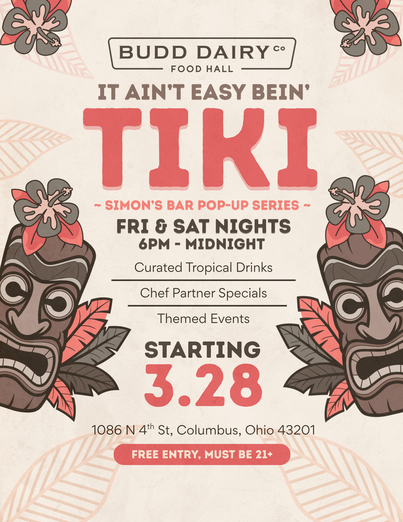 IT AIN'T EASY BEIN' TIKI: BUDD DAIRY SIMON'S BAR POP-UP SERIES
